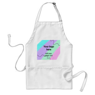 Simple pastel colour add your logo custom text  th standard apron