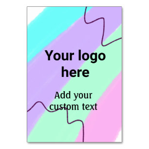 Simple pastel colour add your logo custom text th table number