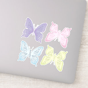 Simple Pastel Colours Minimalist Butterflies