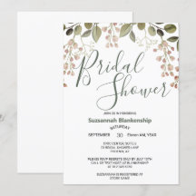 Simple Pastel Floral Top Border Bridal Shower