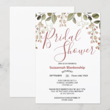 Simple Pastel Floral Top Border Bridal Shower 