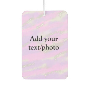 Simple pastel glitter colorful add your text photo car air freshener