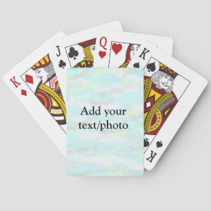 Simple pastel glitter colorful add your text photo playing cards