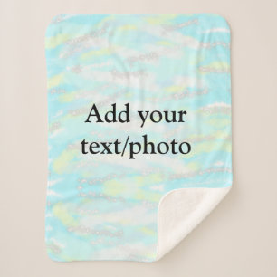 Simple pastel glitter colorful add your text photo sherpa blanket