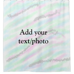 Simple pastel glitter colorful add your text photo shower curtain