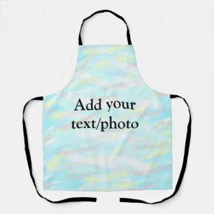 Simple pastel glitter colourful add your text phot apron