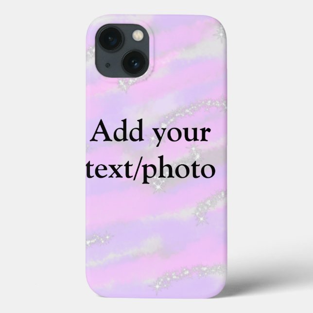 Simple pastel glitter colourful add your text phot Case-Mate iPhone case (Back)
