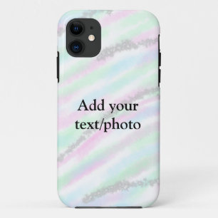 Simple pastel glitter colourful add your text phot iPhone 11 case