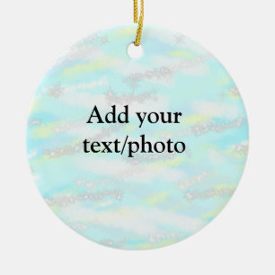 Simple pastel glitter colourful add your text phot ceramic tree decoration