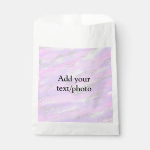 Simple pastel glitter colourful add your text phot favour bags