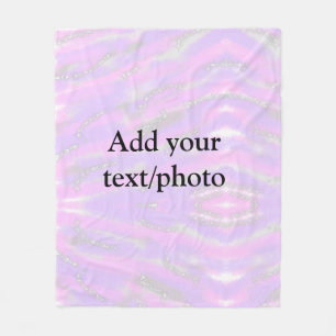 Simple pastel glitter colourful add your text phot fleece blanket