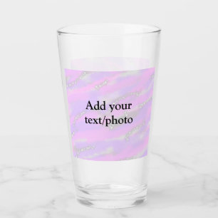 Simple pastel glitter colourful add your text phot glass
