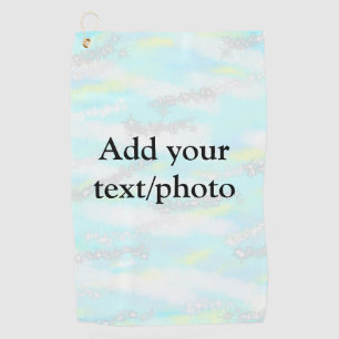 Simple pastel glitter colourful add your text phot golf towel