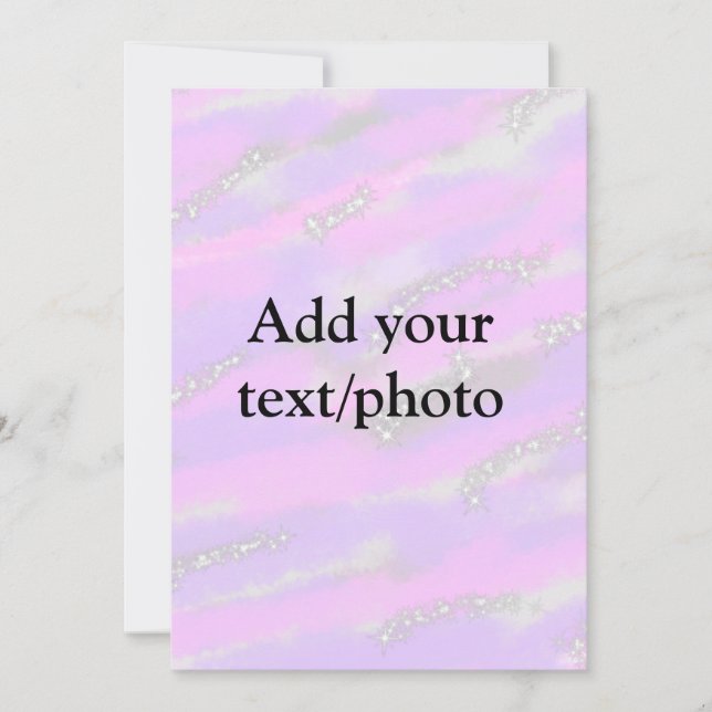 Simple pastel glitter colourful add your text phot invitation (Front)