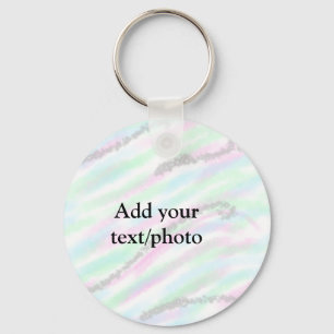 Simple pastel glitter colourful add your text phot key ring