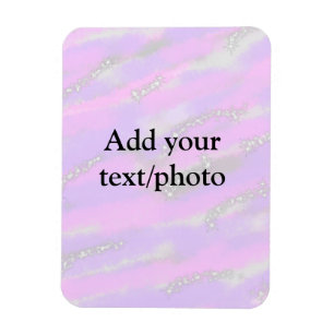 Simple pastel glitter colourful add your text phot magnet