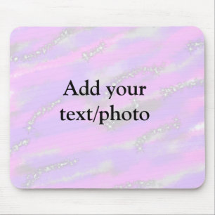 Simple pastel glitter colourful add your text phot mouse mat
