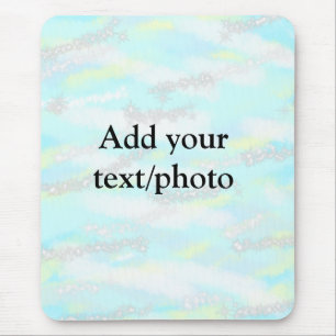 Simple pastel glitter colourful add your text phot mouse mat
