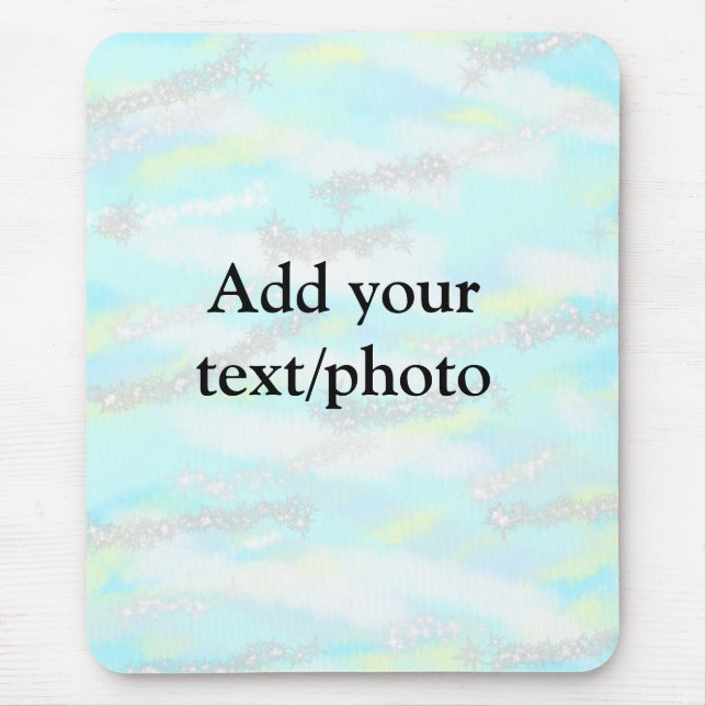 Simple pastel glitter colourful add your text phot mouse mat (Front)