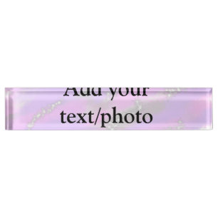 Simple pastel glitter colourful add your text phot nameplate