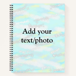 Simple pastel glitter colourful add your text phot notebook