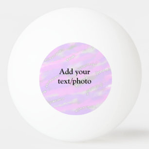 Simple pastel glitter colourful add your text phot ping pong ball