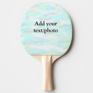 Simple pastel glitter colourful add your text phot ping pong paddle