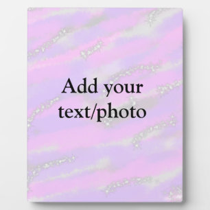 Simple pastel glitter colourful add your text phot plaque