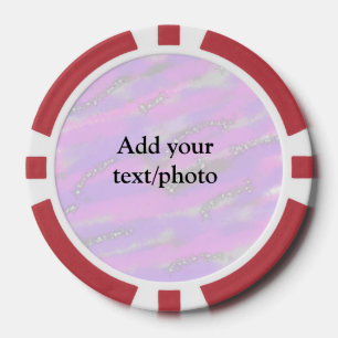 Simple pastel glitter colourful add your text phot poker chips