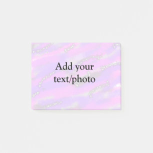Simple pastel glitter colourful add your text phot post-it notes
