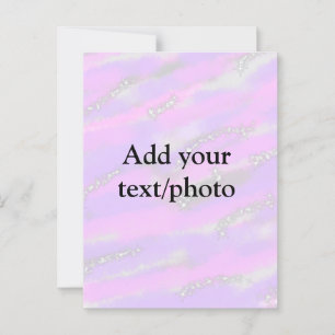 Simple pastel glitter colourful add your text phot postcard