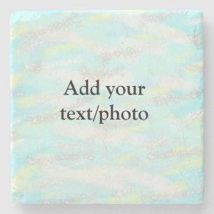 Simple pastel glitter colourful add your text phot stone coaster