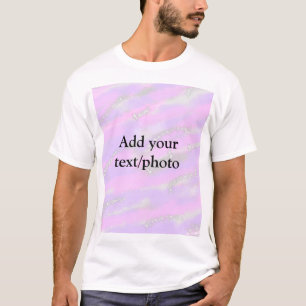 Simple pastel glitter colourful add your text phot T-Shirt