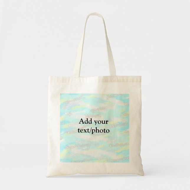 Simple pastel glitter colourful add your text phot tote bag (Front)