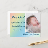 Simple Pastel Gradient Birth Annouincement
