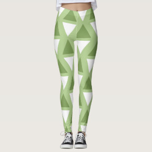 Simple pastel green geoemtric pattern leggings