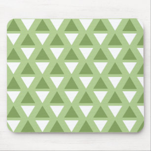 Simple pastel green geometric pattern mouse mat