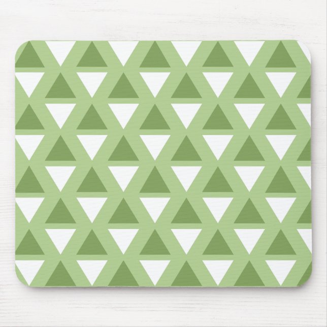 Simple pastel green geometric pattern mouse mat (Front)