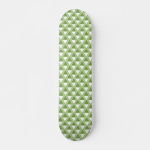 Simple pastel green geometric pattern skateboard