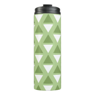 Simple pastel green geometrical pattern thermal tumbler
