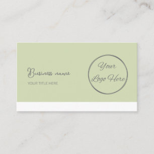 Simple pastel green QR code feminine Business Card