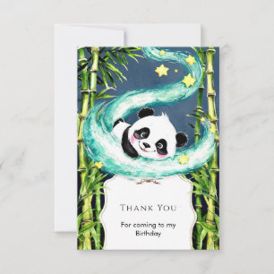 Simple Pastel Magical Panda Birthday Thank You Card