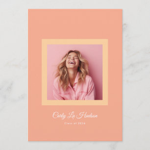 Simple Pastel Minimal High School Photo Grad Frame Announcement