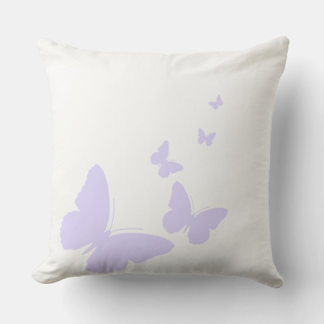 Simple Pastel Purple Butterflies Pillow. Cushion (Front)