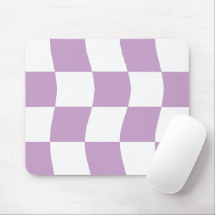 Simple Pastel Purple White Wavy Check Pattern Mouse Mat
