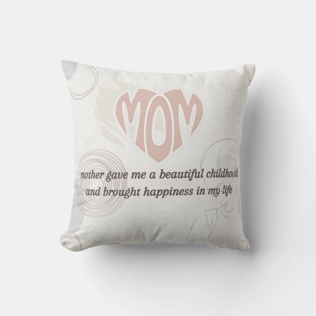 Simple Pastel Quotes For Mum Cushion (Front)
