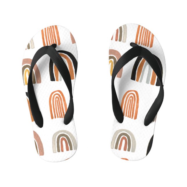Simple Pastel Rainbow Kids Style Kid's Flip Flops (Footbed)