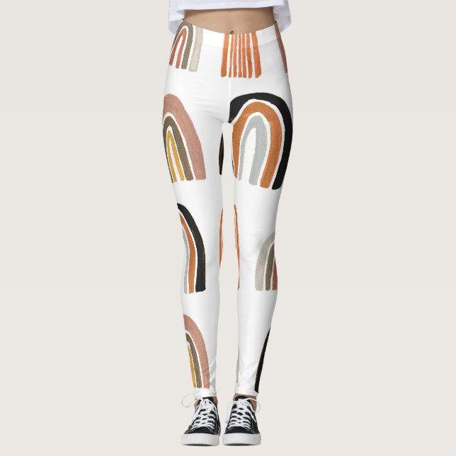 Simple Pastel Rainbow Kids Style Leggings (Front)