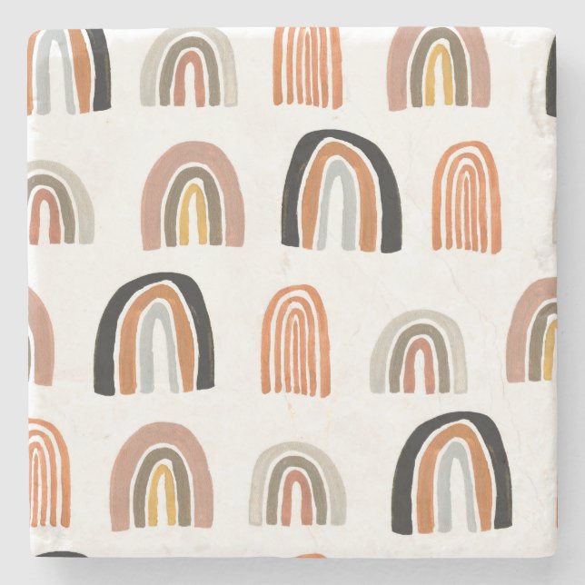 Simple Pastel Rainbow Kids Style Stone Coaster (Front)