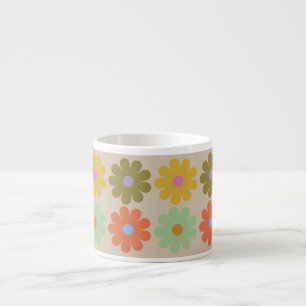 Simple Pastel Vintage Flower Pattern Espresso Cup